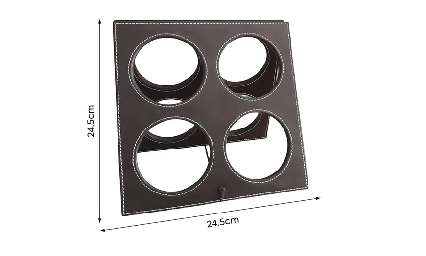 Image 8: Porta bottiglie di vino in eco pelle da 4 posti