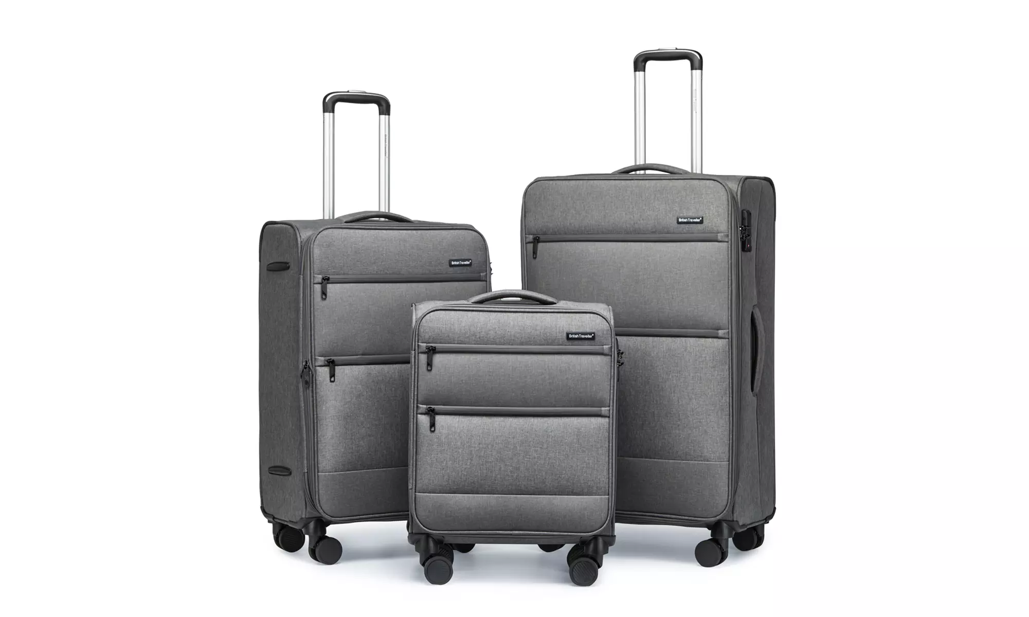 One- or Three-Piece British Traveller Luggage with TSA Lock & Wheels