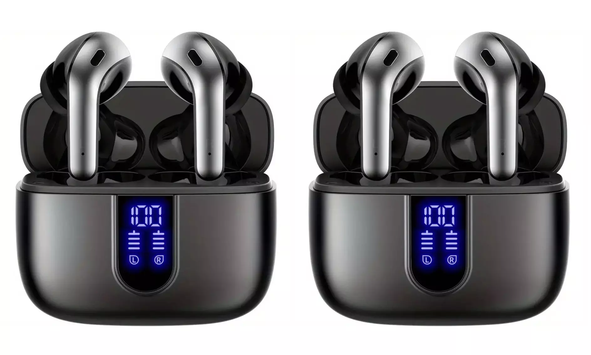 Zwarte of witte oortjes met oplaadcase