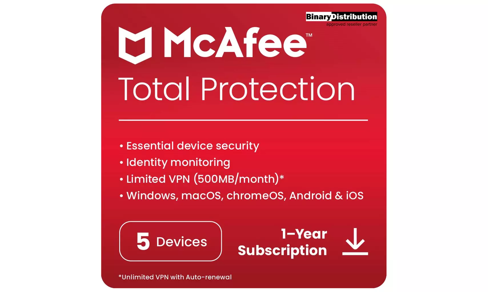 McAfee Total Protection 2025 for One or Two Years (Up to 84% Off)