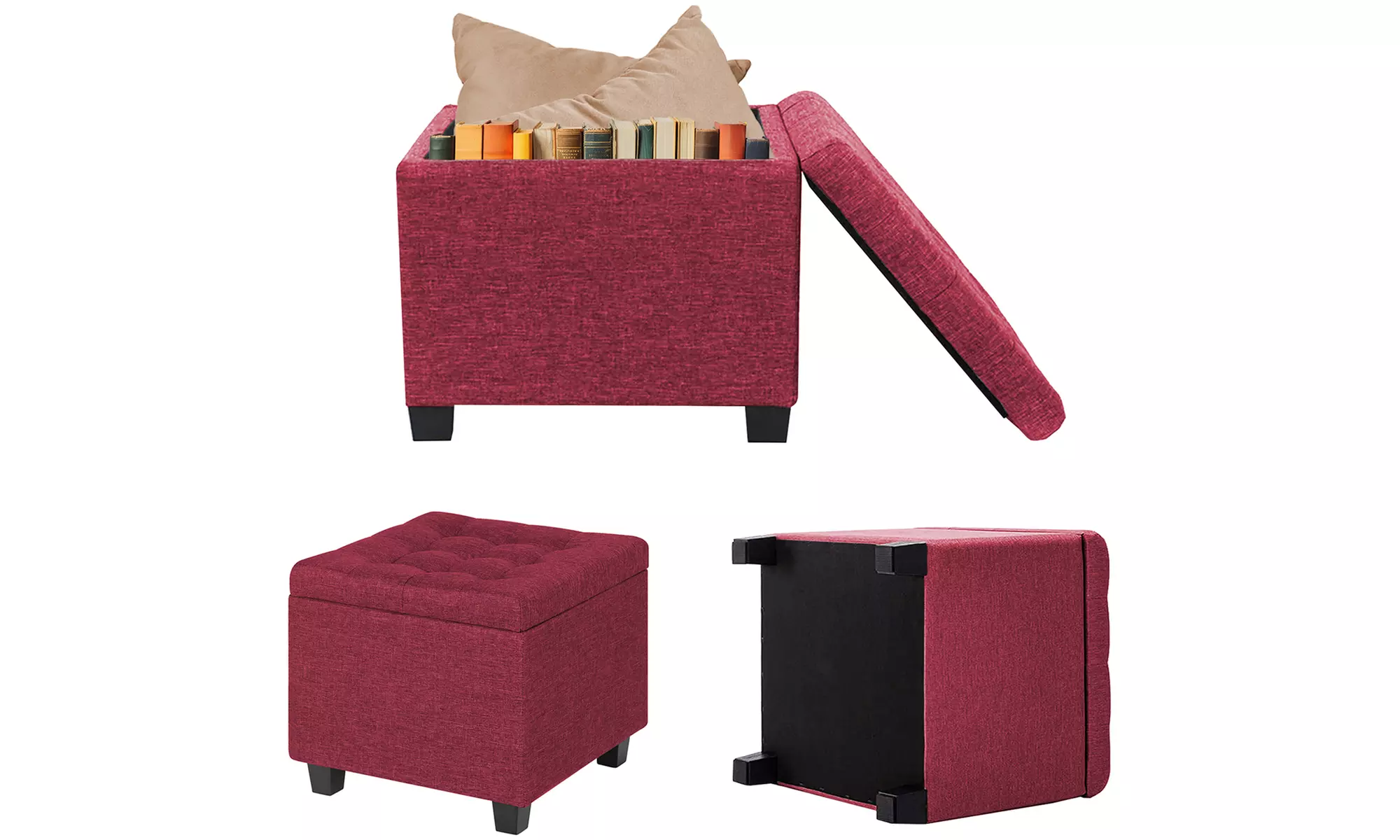 Pouf avec espace de rangement