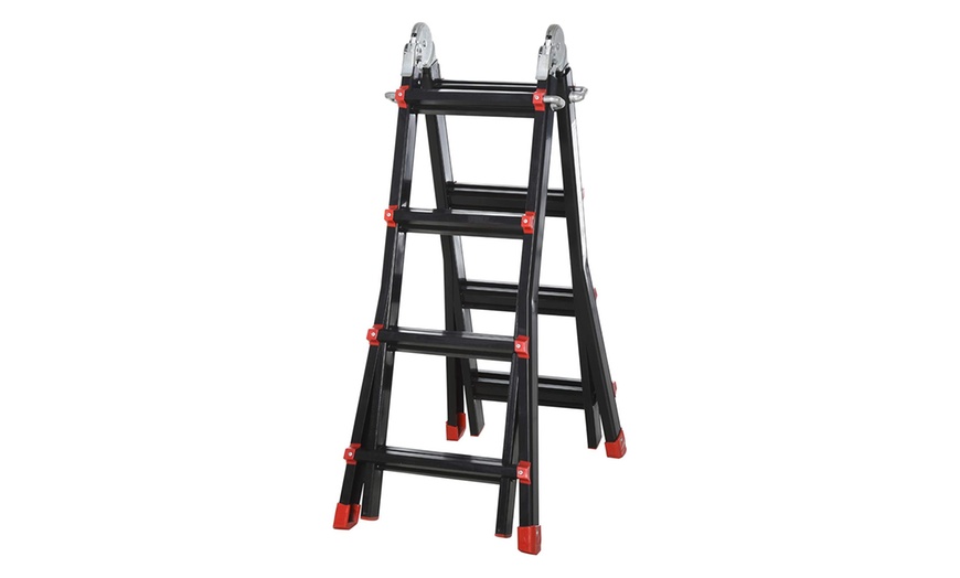 Image 10: HomCom Duo Aluminium Telescopic Ladder