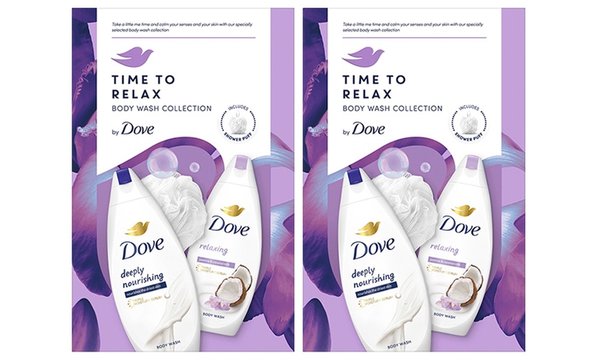 Image 4: Up to Four Dove Time to Relax Body Wash Collection Gift Sets