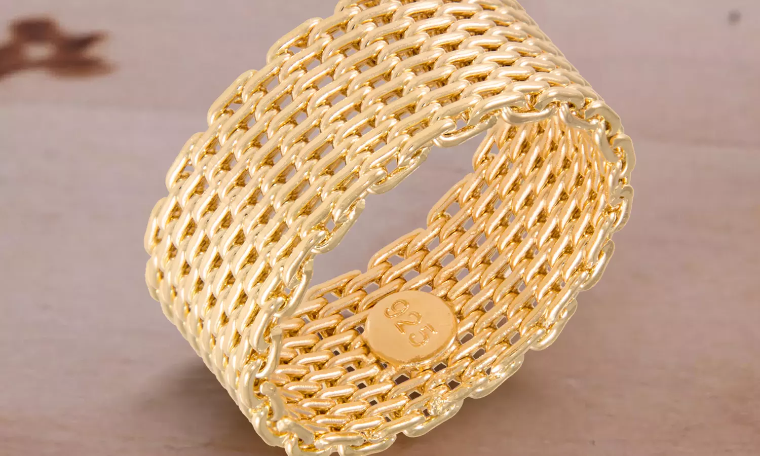 Gold Woven Mesh Ring - Primary Image