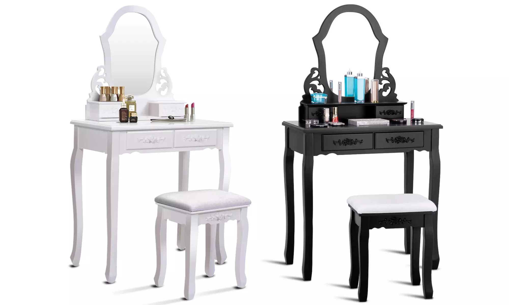 Makeup Dressing Table with Matching Stool - Primary Image
