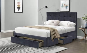 Plush Velvet Shannon Storage Bed with Optional Mattress