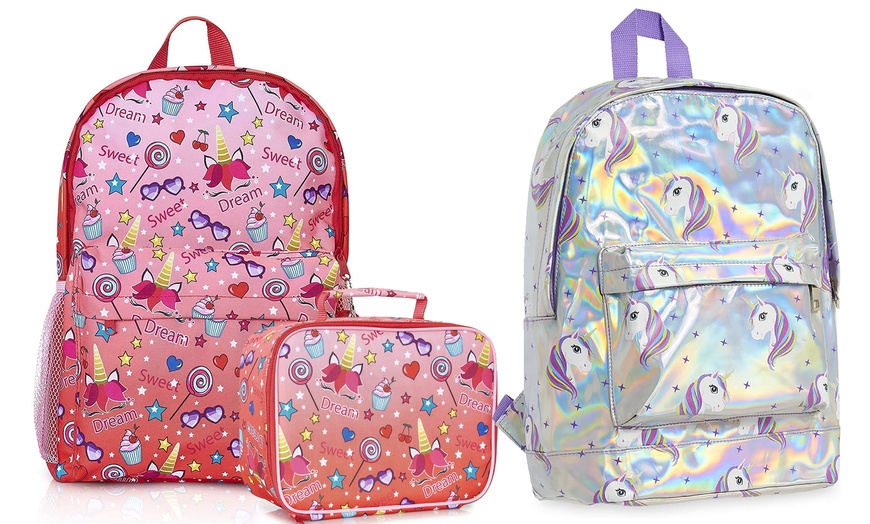 Image 1: Unicorn Backpack or Lunch Bag