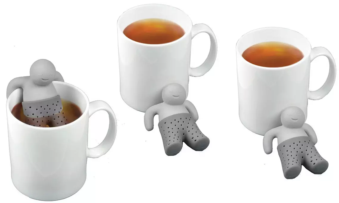 1x, 2x oder 3x Witzige Silikon Tee-Männchen zum Zubereiten von losem Tee in der Tasse, optimal für Büro&Zuhause - Second Medium