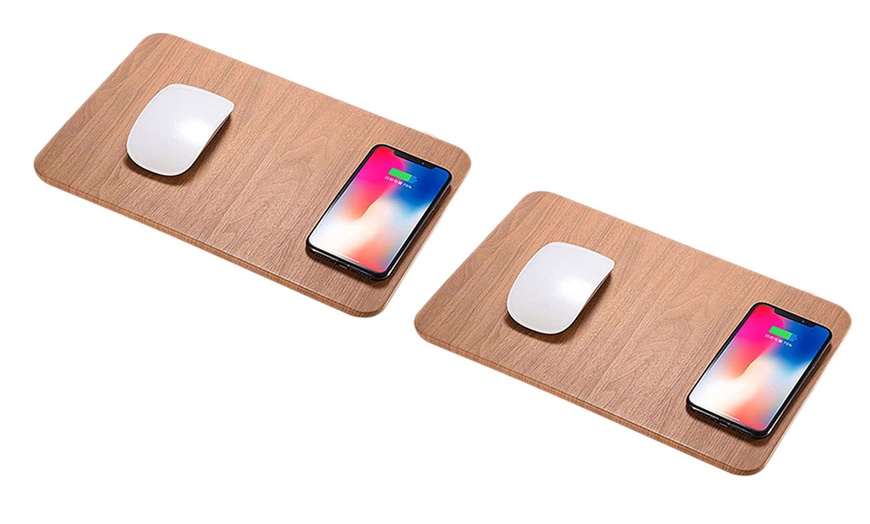 Image 9: One or Two Mouse Pads with Wireless Induction Charging Zone