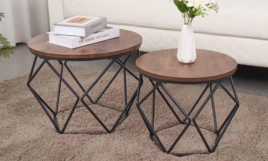 Image 4: Lot de 2 tables basses rondes