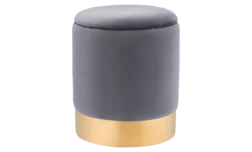 Image 19: Velvet Ottoman Storage Stool