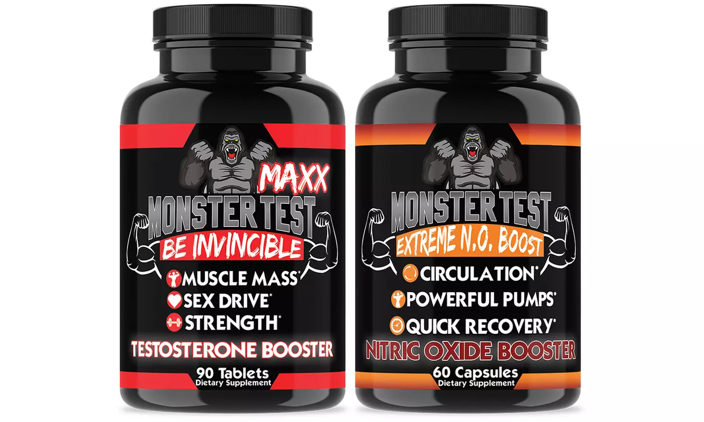 Monster Maxx Testosterone (90-Ct.) and Nitric Oxide Booster (60-Ct.) - Primary Image