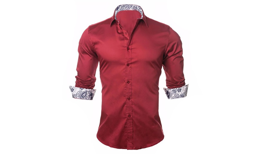 Image 6: Camicia da uomo con fantasia