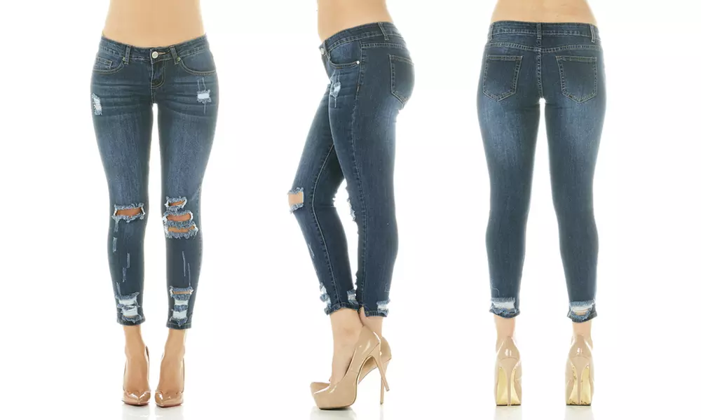Cover Girl Ripped Skinny Jeans for Women and Juniors - Second Medium
