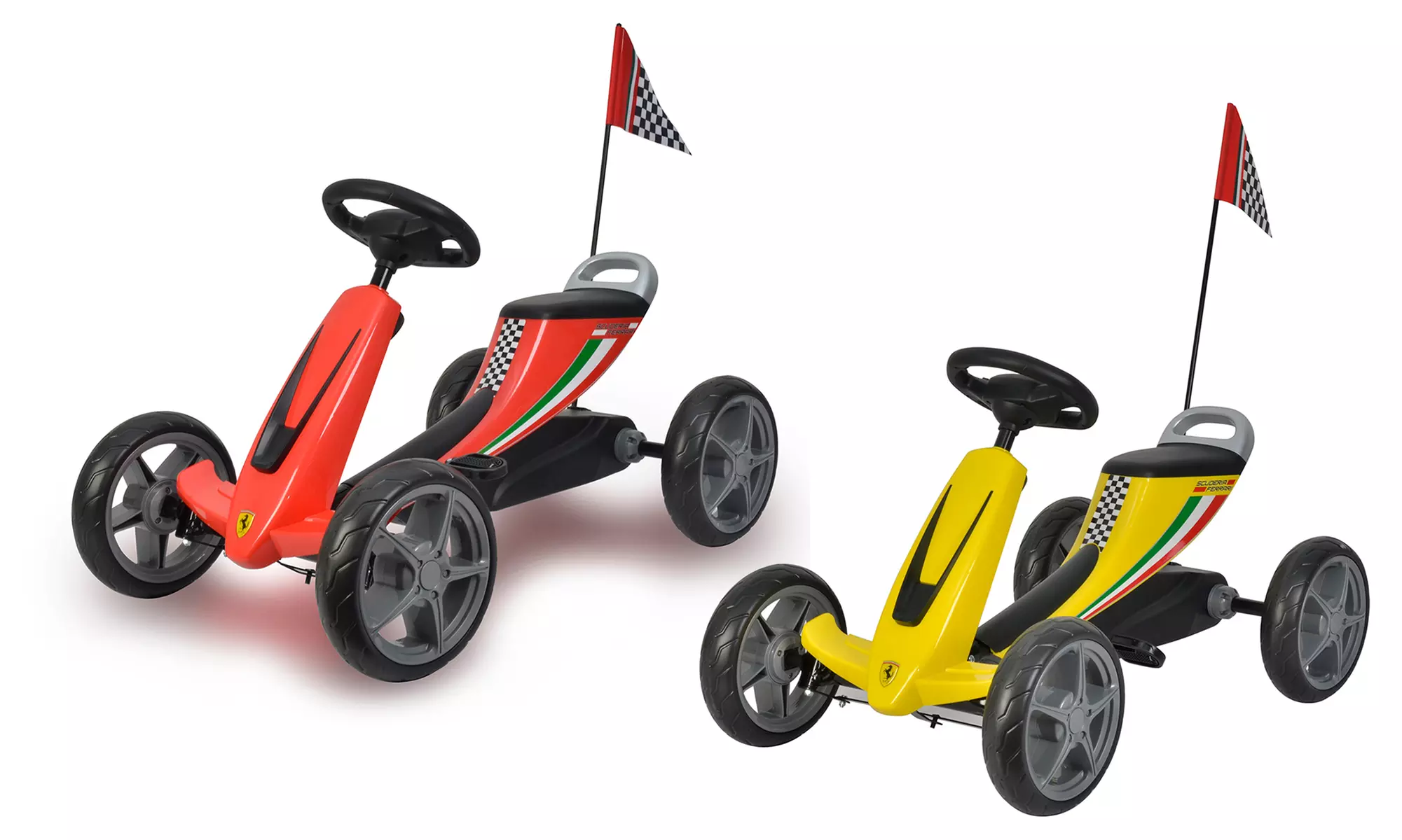 Kart con licencia Ferrari para niños con pedales - Primary Image