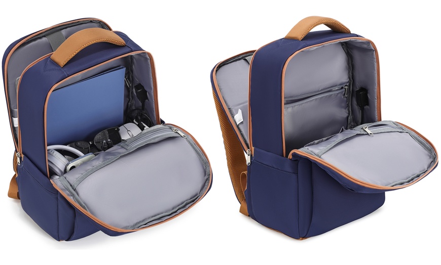 Image 19: Laptop-Rucksack mit USB-Ladefunktion und kleiner Reißverschlusstasche