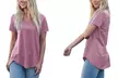 Reflection Heathered Loose Cut Casual Short Sleeve Top. Plus Sizes Available. - Second Medium