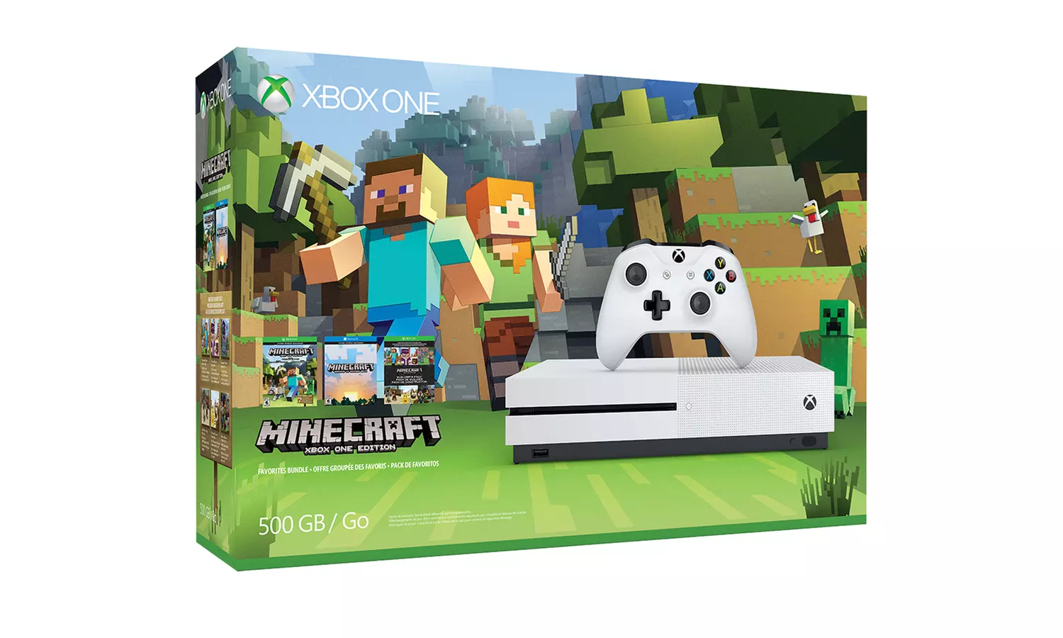 Xbox One S 500GB Console with Minecraft and Headset Bundle - Second Medium
