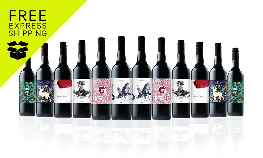 Image 1:  Premium Mixed Aussie Red Wine Dozen from Purple Feet Beverages