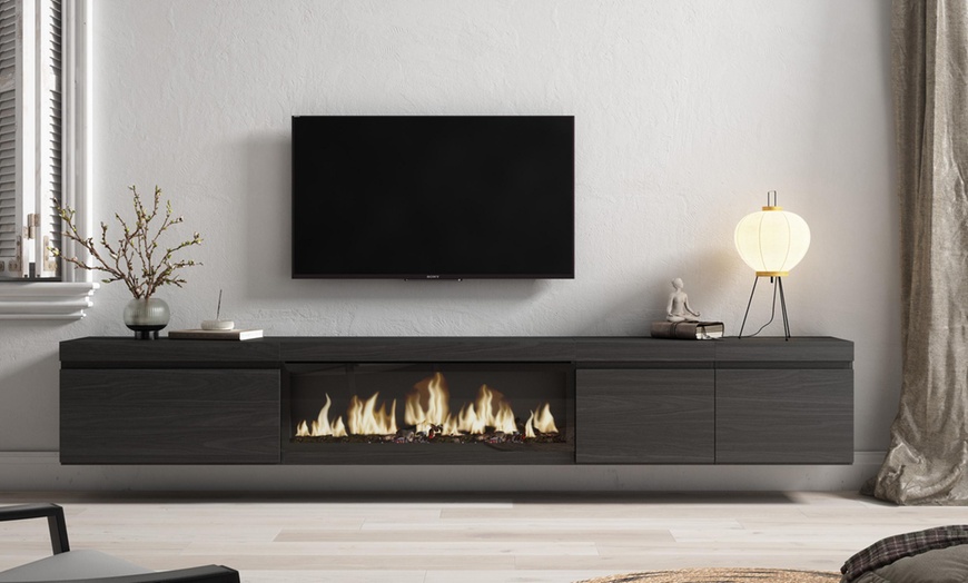 Image 28: Mueble TV '' Cozy'' con Chimenea Eléctrica XXL opcional y almacenaje