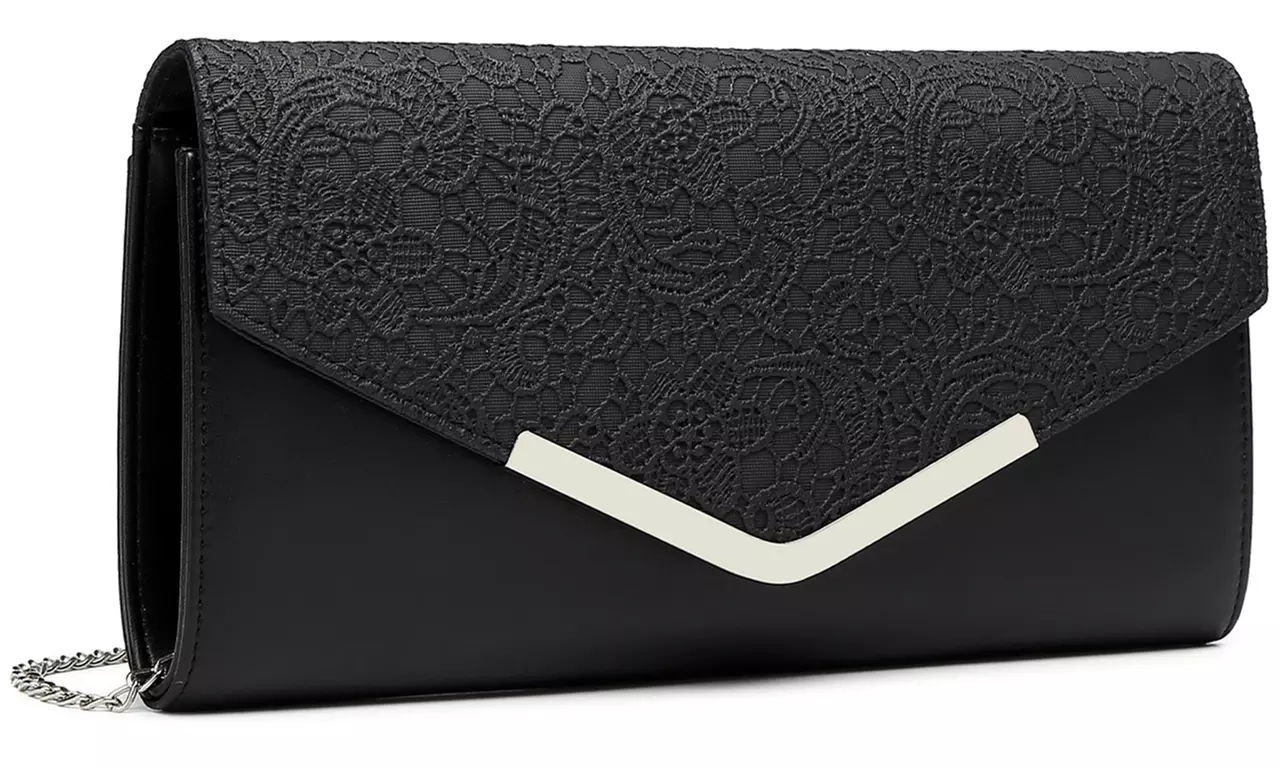 Lace-Detail Evening Clutch