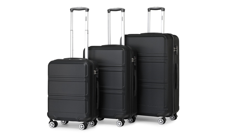 Image 7: One or Three Hard Shell Suitcases with Swivel wheels and TSA Lock