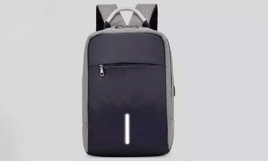 Image 10: Anti-Theft Password Lock Backpack