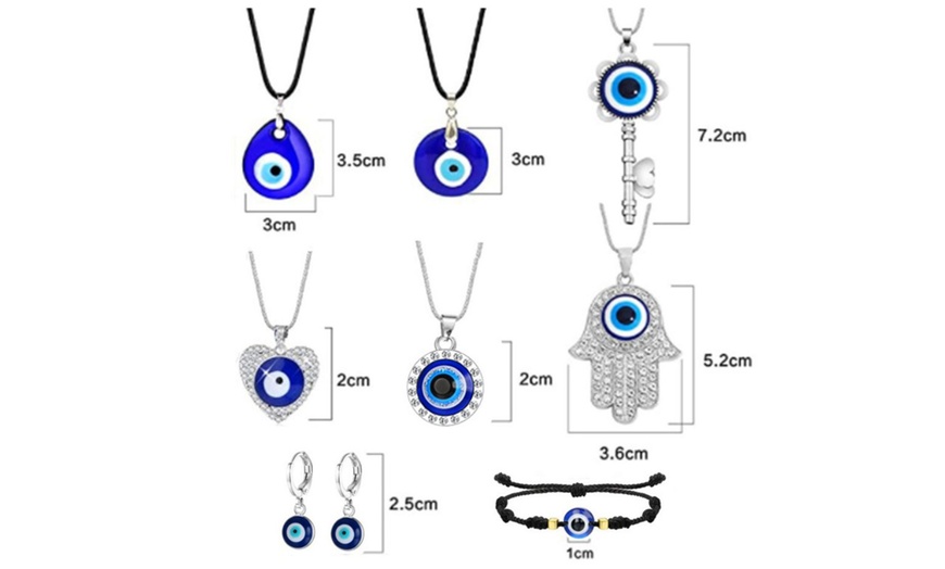 Image 5: Four-Pack Unisex Evil Eye Jewelry 