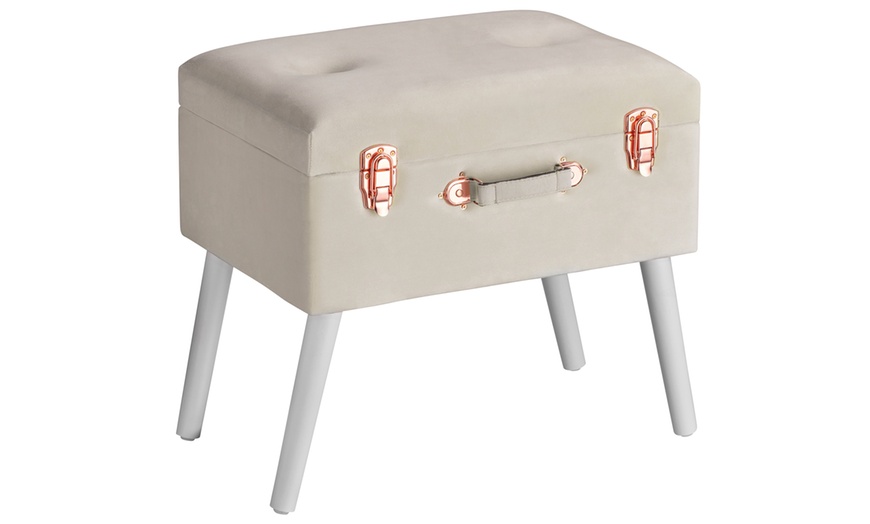 Image 10: Velvet Storage Stool