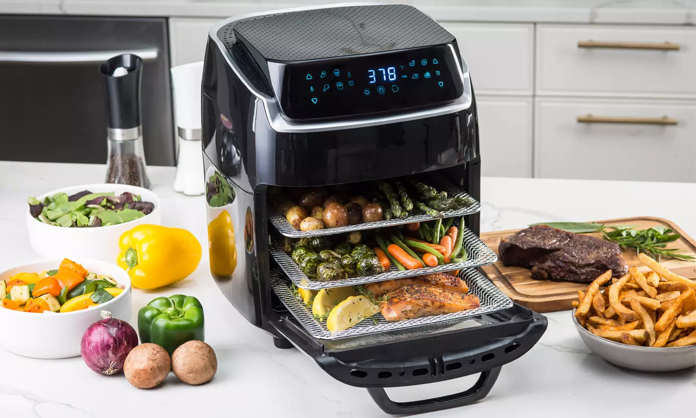 Aria 10 Quart Air Fryer Oven with Rotisserie, Dehydrator, & Accessories - Primary Image