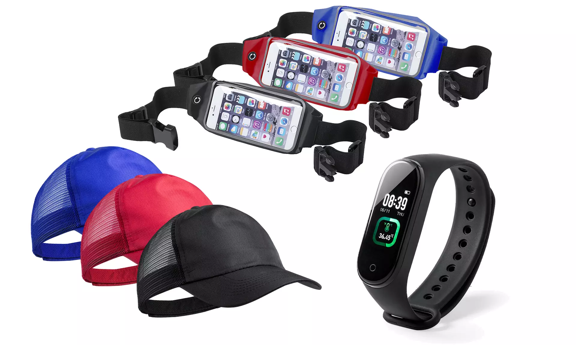 Pack casquette et sac banane avec ou sans bracelet multifonction de Smartek - Primary Image