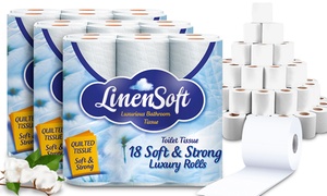  54 or 108 Linen Soft Toilet Paper Rolls 