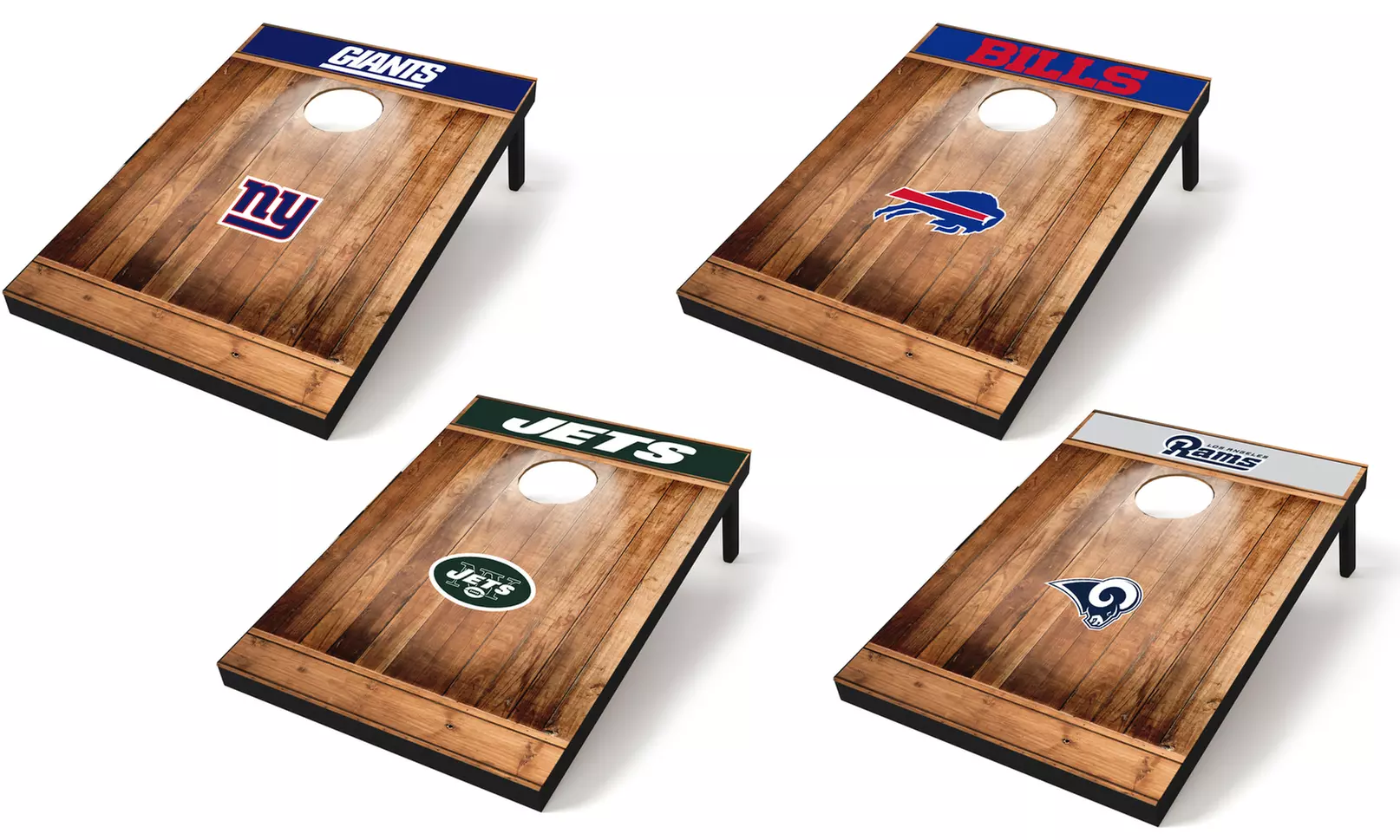 Wild Sports NFL 2'x3' Brown Wood Tailgate Toss Cornhole Game Set (10-Piece) - Primary Image