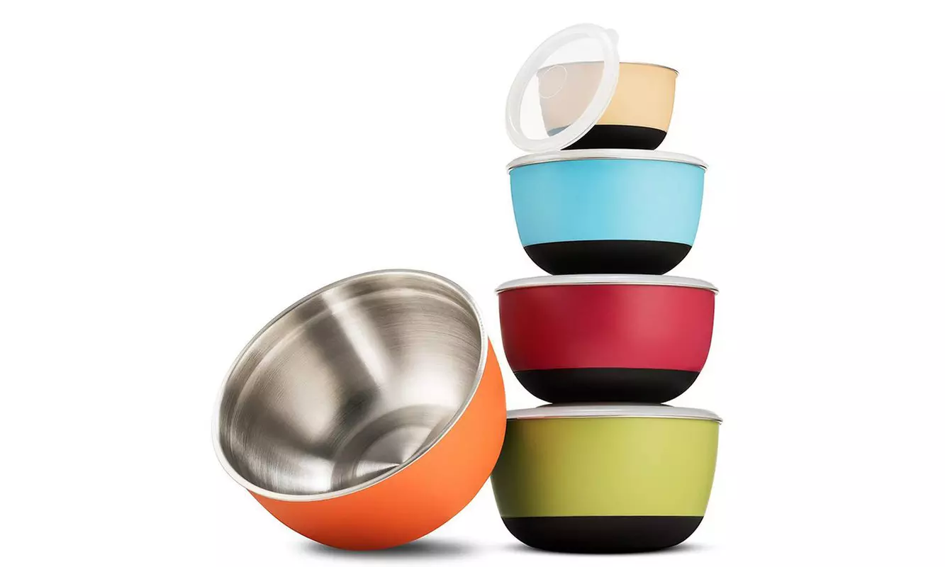 Meal Prep Stainless Steel Mixing Bowl Sets (3-, 6-, or 10-Piece) - Second Medium