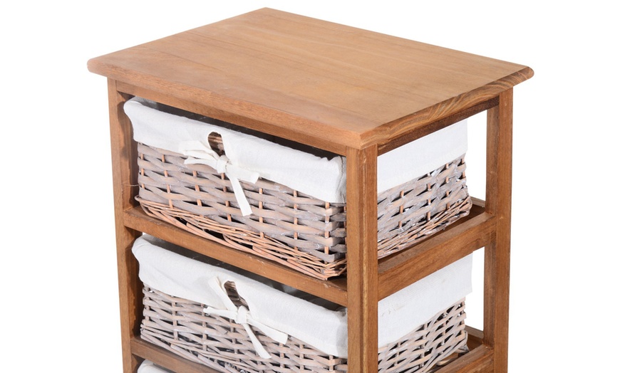 Image 23: HomCom Wicker Basket Drawers
