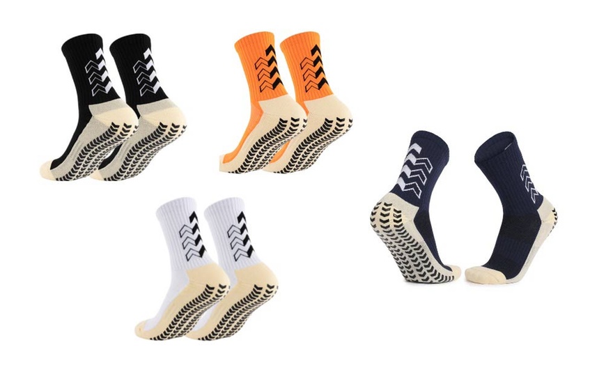 Image 1: Three-, or Six-Pairs of Anti Slip Sports Socks