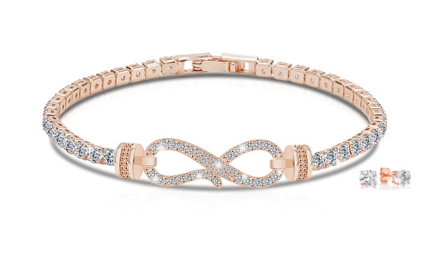 Image 5: 1 of 2 Pave Infinity sieradenset met Swarovski®-kristallen
