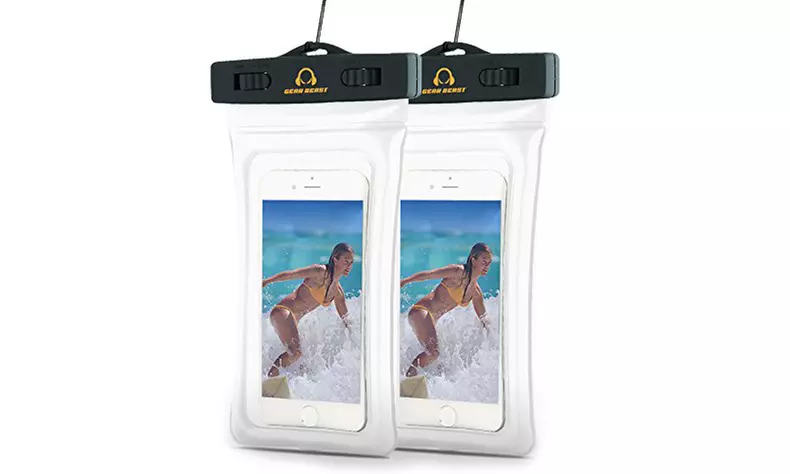 Gear Beast Universal Cell Phone Waterproof Floating Dry Bag Case (2-Pack) - Primary Image