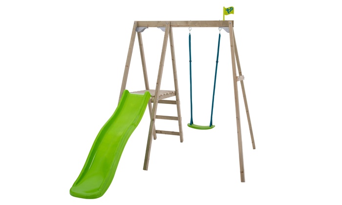 single swing and slide set