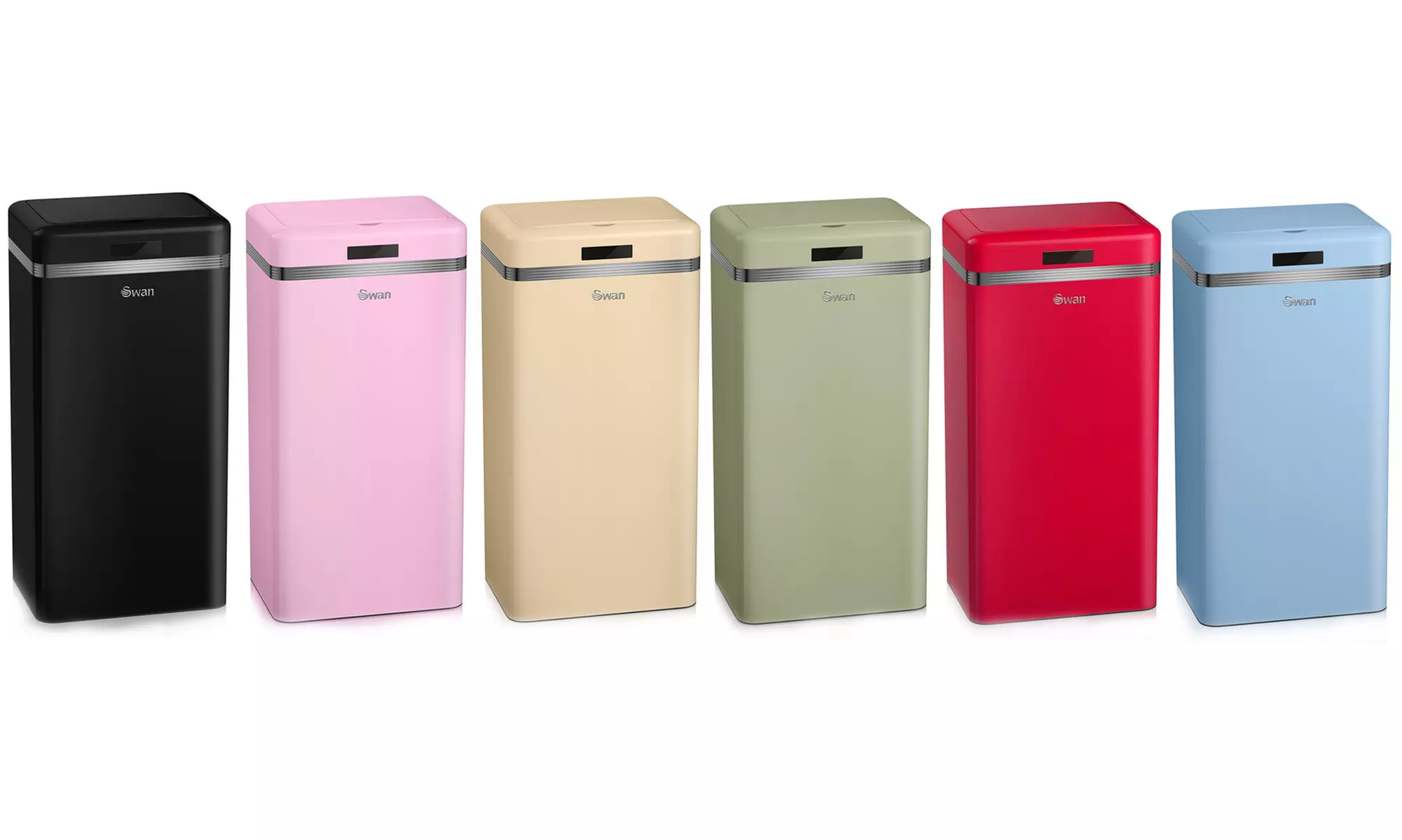 Swan automatischer Abfalleimer mit Sensor in Retro-Optik in der Farbe nach Wahl - Primary Image