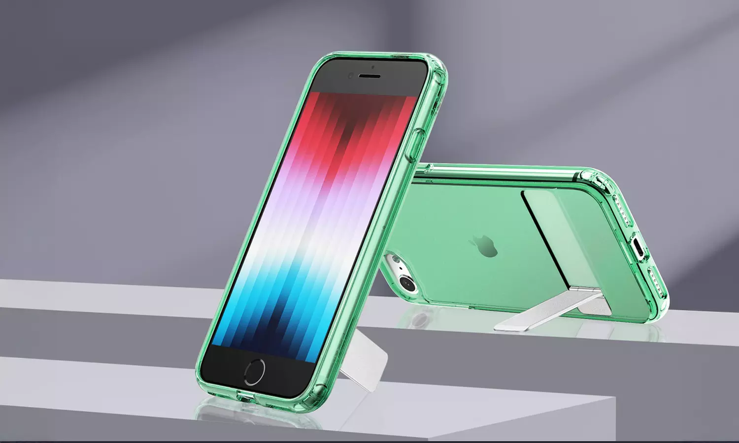 3-Way Metal Kickstand Case for Apple iPhone SE 3/2, iPhone 8/7, Bumper Cover