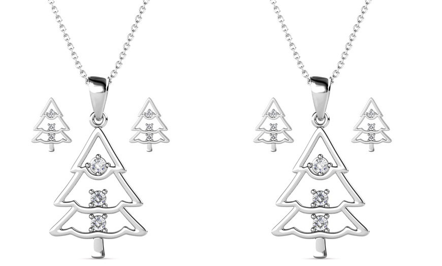 Image 12: Swarovski Christmas Tree Pendant Necklace