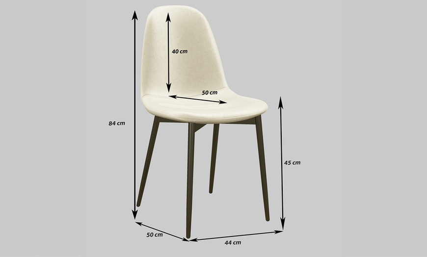 Image 12: Lot de 4 chaises Patty en velours ou tissu bouclé de Doosense