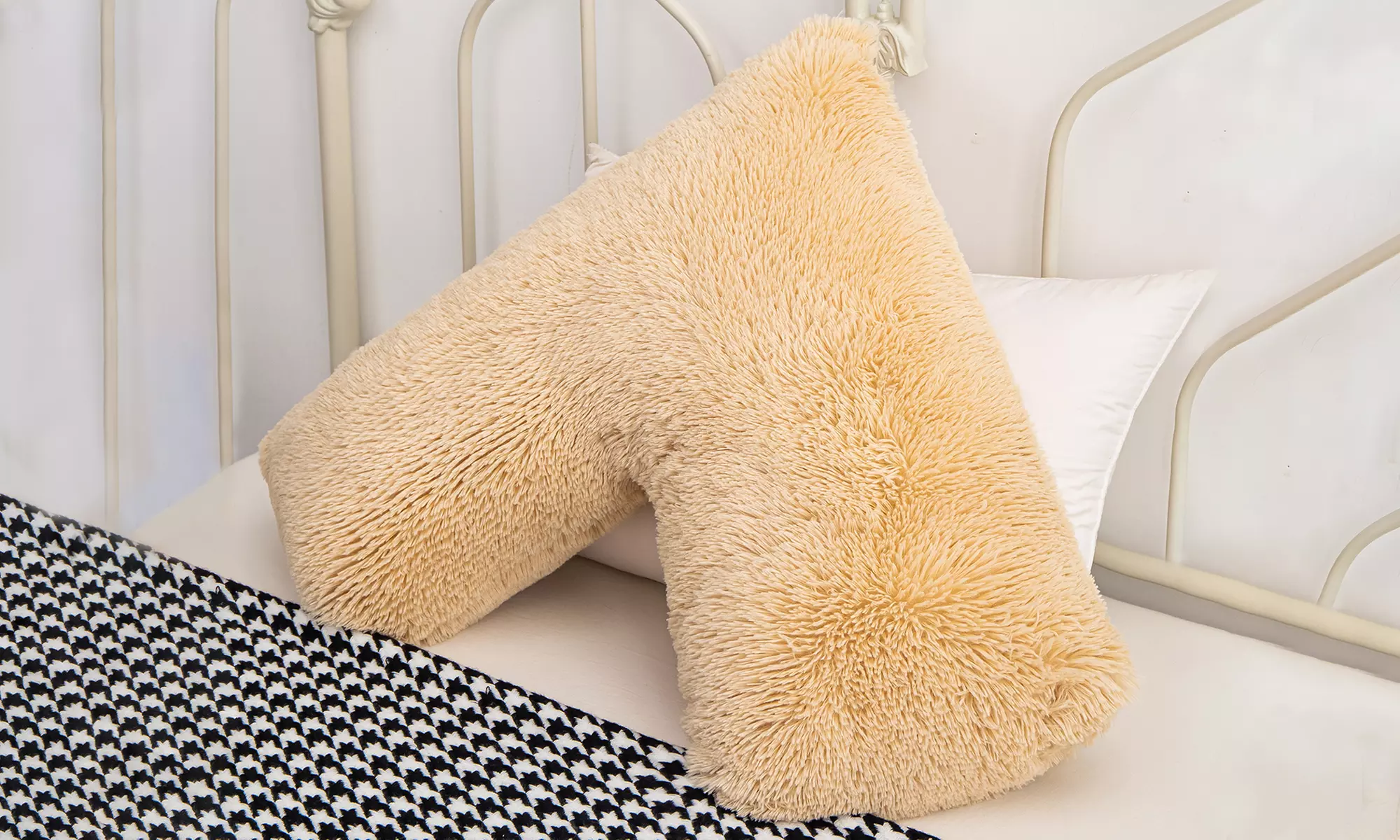 Soft and Fluffy V-Shape Fleece Pillow in choice of colours