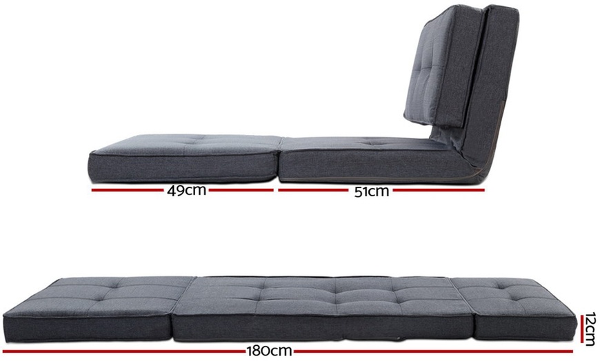 Image 25: Adjustable Folding Futon Lounge