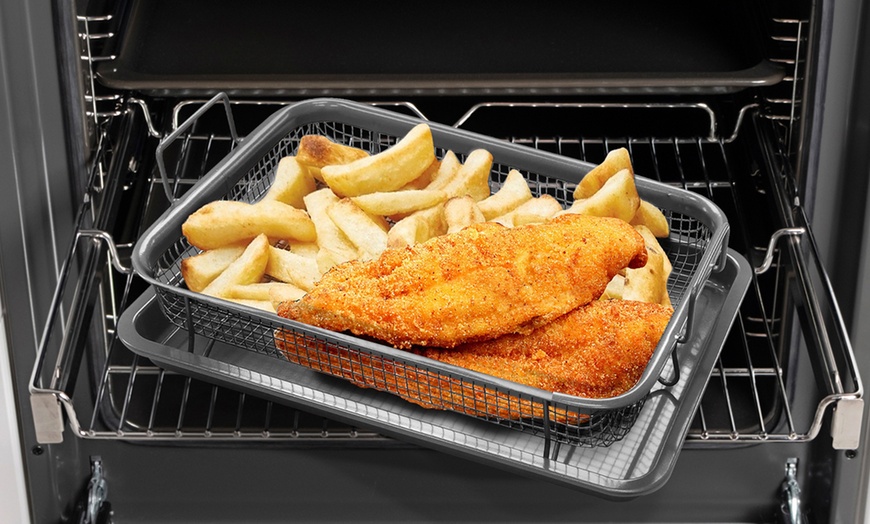 Image 1: Two Piece Air Fryer Crisper Tray