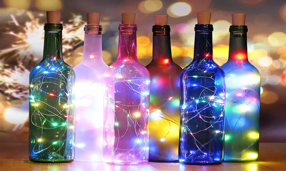 1x, 5x oder 10x LED-Lichterkette für Flaschen