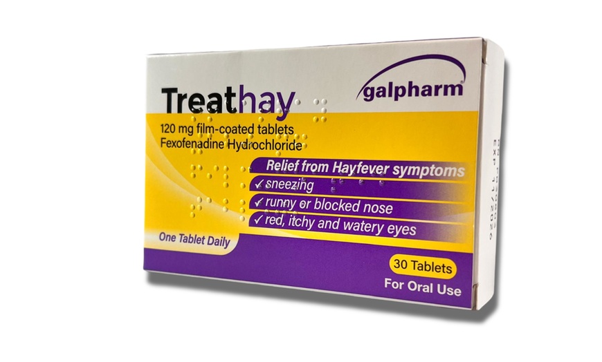 Image 1: Hayfever 3 Month Supply Galpharm Treathay Fexofenadine