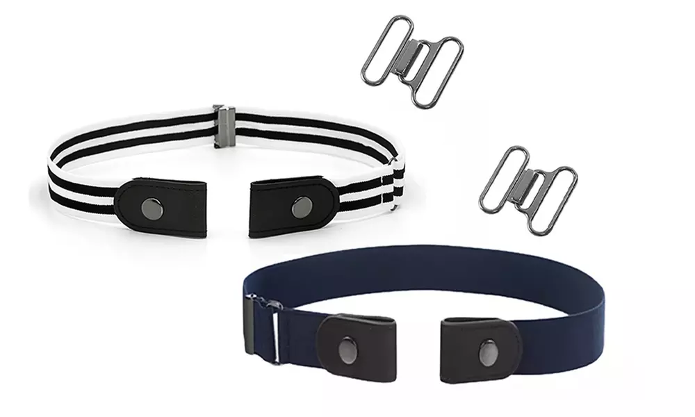 1x oder 2x schnallenloser, elastischer Gürtel