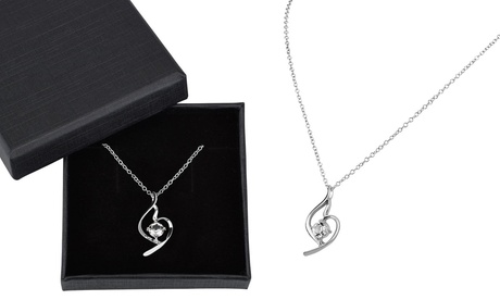 Collana con pendente Swirl adornato da un cristallo di Boemia